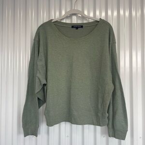 Ocean Drive Green Crew Neck Sweater with Ribbed Details